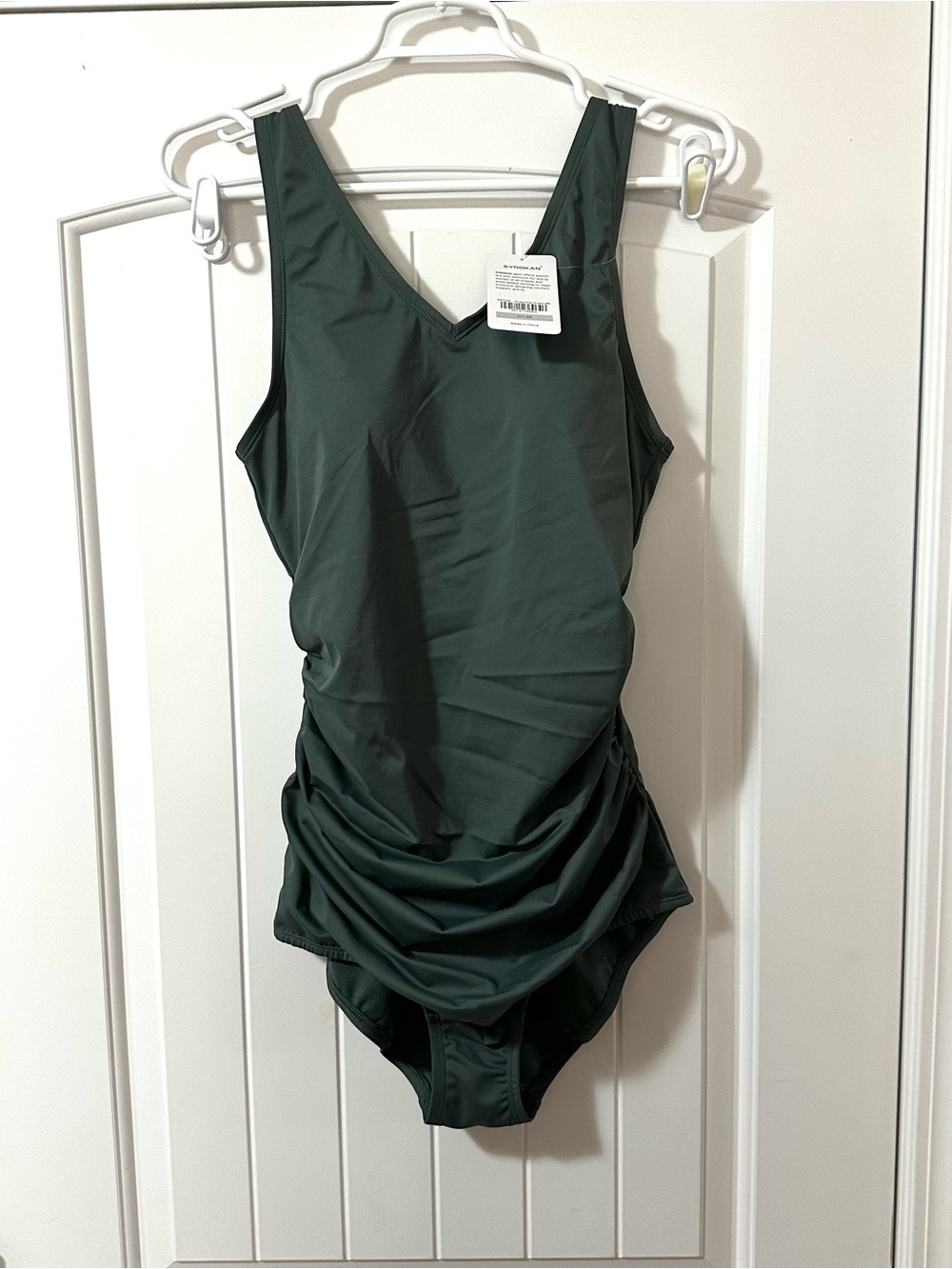 Syrokan Graphite Green Ruched One-Piece Swimsuit